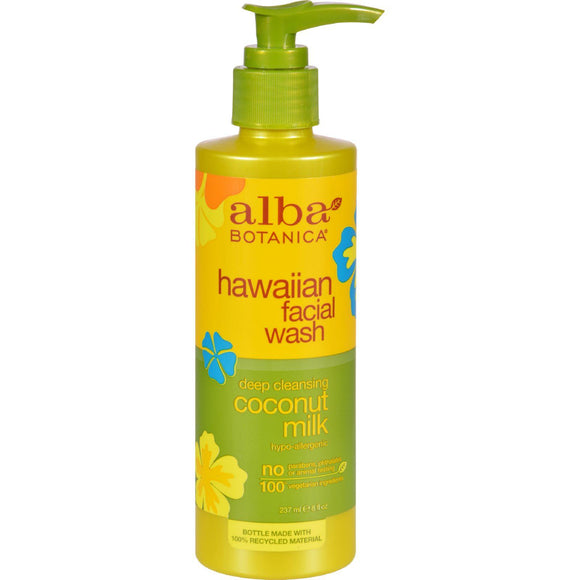 Alba Botanica Hawaiian Facial Wash Coconut Milk - 8 Fl Oz - Vita-Shoppe.com