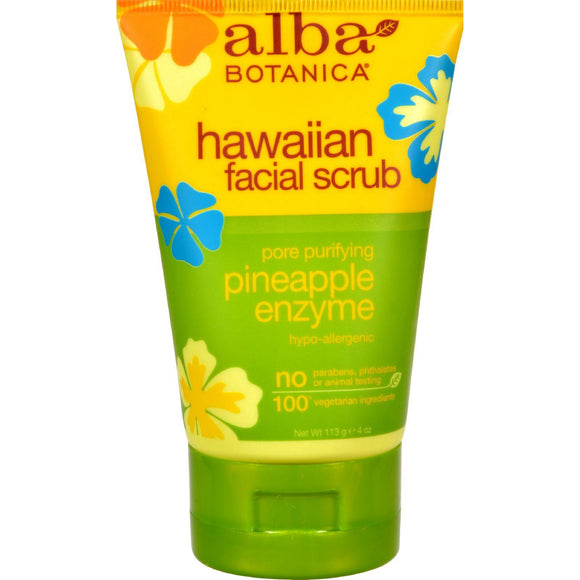 Alba Botanica Hawaiian Pineapple Enzyme Facial Scrub - 4 Fl Oz - Vita-Shoppe.com