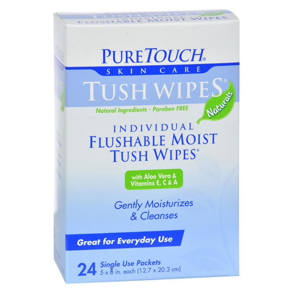 Puretouch Tush Wipes Flushable - 24 Wipes - Vita-Shoppe.com