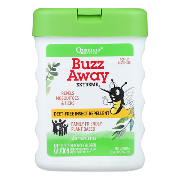 Quantum Buzz Away Extreme Repellent Pop-up Towelette Dispenser - 25 Towelettes - Vita-Shoppe.com