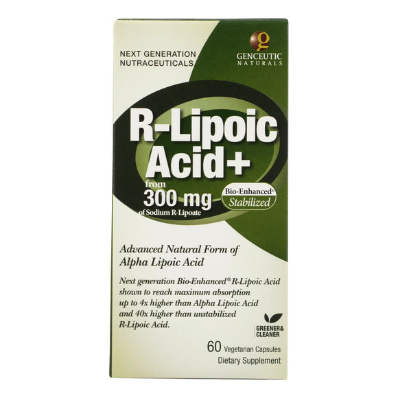 Genceutic Naturals R-lipoic Acid Plus - 300 Mg - 60 Vcaps - Vita-Shoppe.com