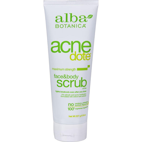 Alba Botanica Natural Acnedote Face And Body Scrub - 8 Fl Oz - Vita-Shoppe.com