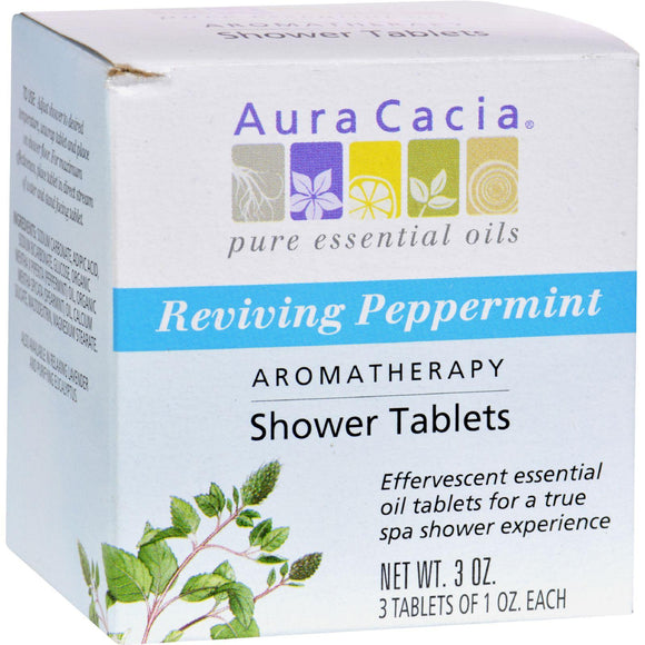 Aura Cacia Reviving Aromatherapy Shower Tablets Peppermint - 3 Tablets - Vita-Shoppe.com