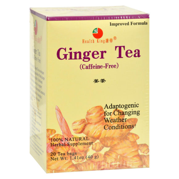 Health King Medicinal Teas Ginger Herb Tea - Caffeine Free - 20 Tea Bags - Vita-Shoppe.com