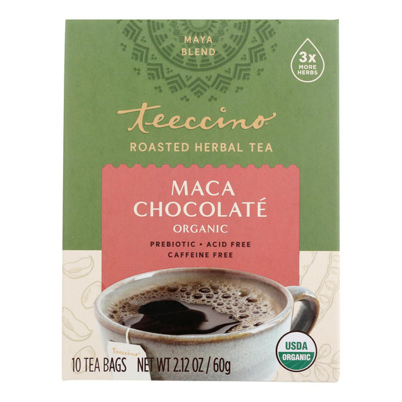 Teeccino Herbal Coffee Chocolate Dark Roast - 10 Tea Bags - Case Of 6 - Vita-Shoppe.com