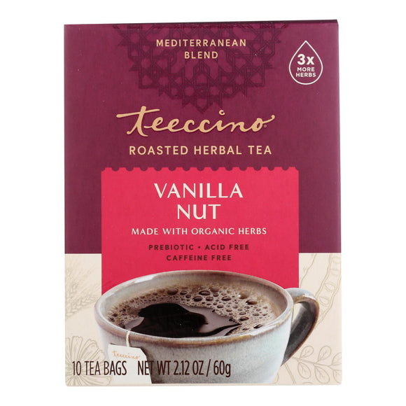 Teeccino Herbal Coffee Vanilla Nut - 10 Tea Bags - Case Of 6 - Vita-Shoppe.com