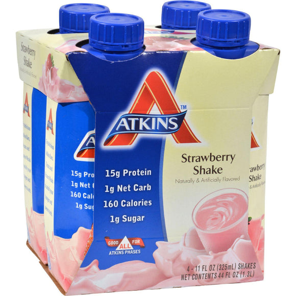 Atkins Advantage Rtd Shake Strawberry - 11 Fl Oz Each - Pack Of 4 - Vita-Shoppe.com