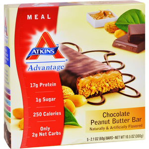Atkins Advantage Bar Chocolate Peanut Butter - 5 Bars - Vita-Shoppe.com