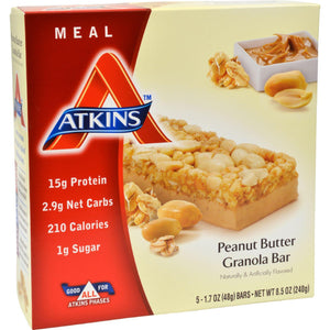 Atkins Advantage Bar Peanut Butter Granola - 5 Bars - Vita-Shoppe.com
