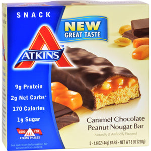 Atkins Advantage Bar Caramel Chocolate Peanut Nougat - 5 Bars - Vita-Shoppe.com