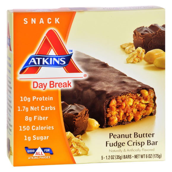Atkins Day Break Bar Peanut Butter Fudge Crisp - 5 Bars - Vita-Shoppe.com