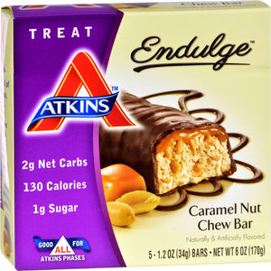 Atkins Endulge Bar Caramel Nut Chew - 5 Bars - Vita-Shoppe.com