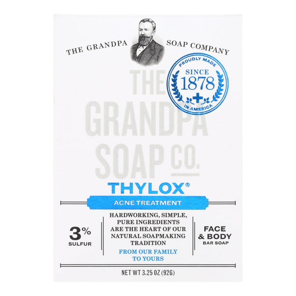 Grandpa's Thylox Acne Treatment Bar Soap With Sulfur - 3.25 Oz - Vita-Shoppe.com