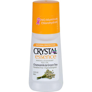 Crystal Essence Mineral Deodorant Roll-on Chamomile And Green Tea - 2.25 Fl Oz - Vita-Shoppe.com
