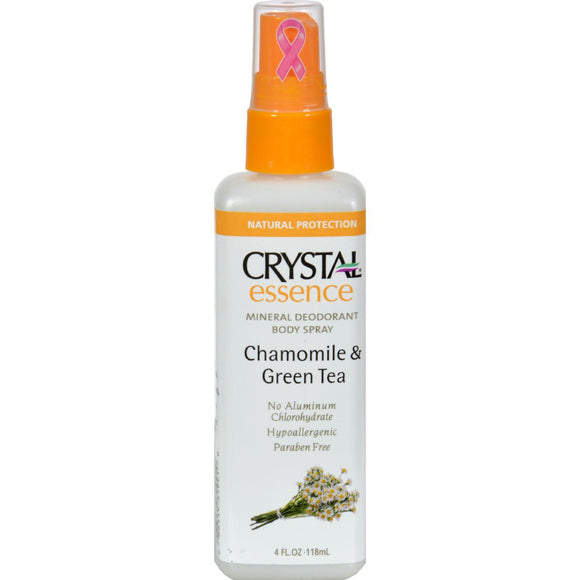 Crystal Essence Mineral Deodorant Body Spray Chamomile And Green Tea - 4 Fl Oz - Vita-Shoppe.com