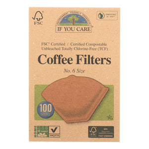 If You Care Coffee Filters - Brown - Cone - Number 6 - 100 Count - Vita-Shoppe.com