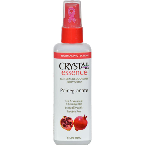 Crystal Essence Mineral Deodorant Body Spray Pomegranate - 4 Fl Oz - Vita-Shoppe.com