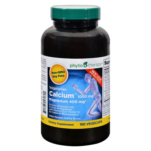 Phyto-therapy Vegetarian Calcium With Magnesium - 180 Capsules - Vita-Shoppe.com