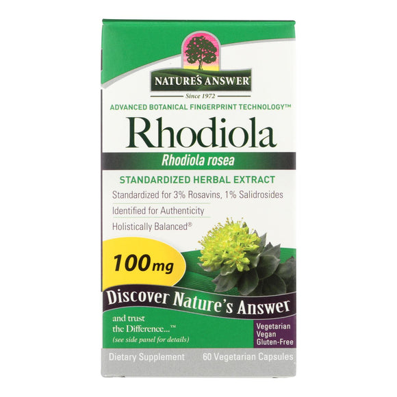 Nature's Answer - Rhodiola Root Extract - 60 Vegetarian Capsules - Vita-Shoppe.com