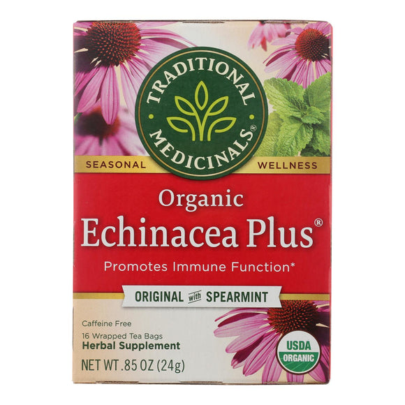 Traditional Medicinals Organic Echinacea Plus Herbal Tea - 16 Tea Bags - Case Of 6 - Vita-Shoppe.com