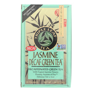 Triple Leaf Tea Jasmine Green Tea - Decaffeinated - Case Of 6 - 20 Bags - Vita-Shoppe.com