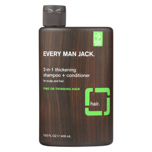 Every Man Jack 2 In 1 Shampoo Plus Conditioner - Thickening - Scalp And Hair - Fine Or Thinning Hair - 13.5 Oz - Vita-Shoppe.com