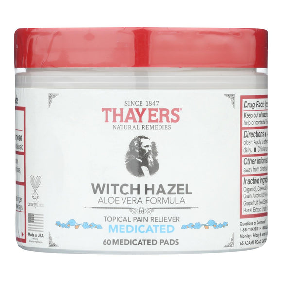 Thayer's Natural Remedies Superhazel Topical Pain Reliever Pads  - 1 Each - 60 Pads - Vita-Shoppe.com