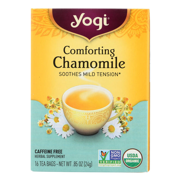 Yogi Organic Comforting Chamomile - 16 Tea Bags - Case Of 6 - Vita-Shoppe.com