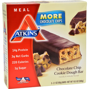 Atkins Advantage Bar Chocolate Chip Cookie Dough - 5 Bars - Vita-Shoppe.com