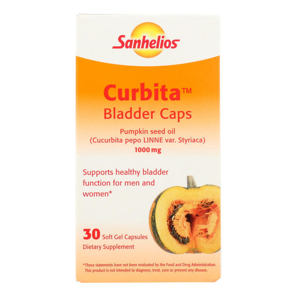 Sanhelios Curbita Bladder Caps European Pumpkinseed Oil - 1000 Mg - 30 Softgels - Vita-Shoppe.com