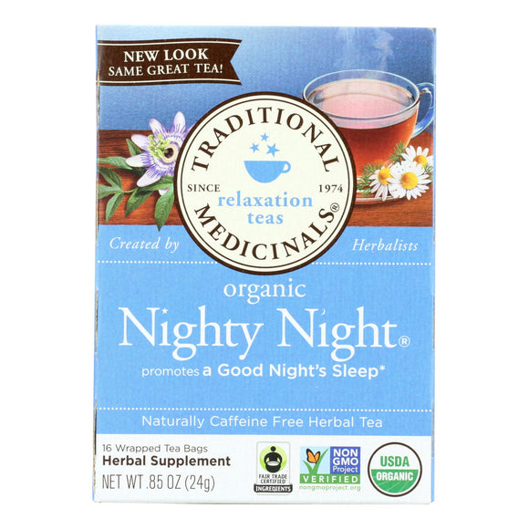 Traditional Medicinals Organic Nighty Night Herbal Tea - 16 Tea Bags - Case Of 6 - Vita-Shoppe.com