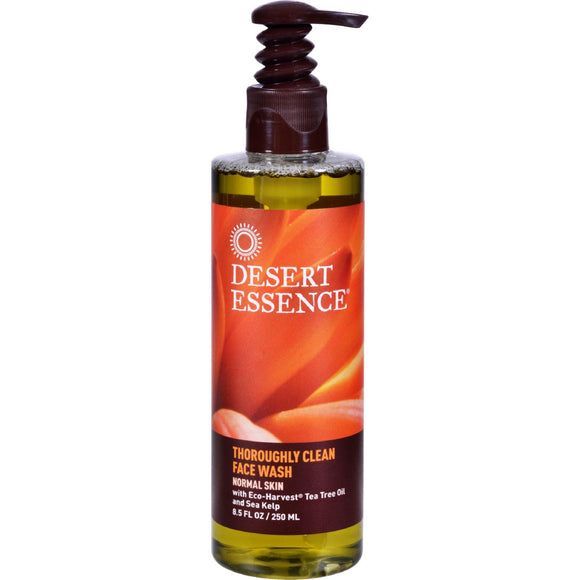 Desert Essence Thoroughly Clean Face Wash With Eco Harvest Tea Tree Oil And Sea Kelp - 8.5 Fl Oz - Vita-Shoppe.com