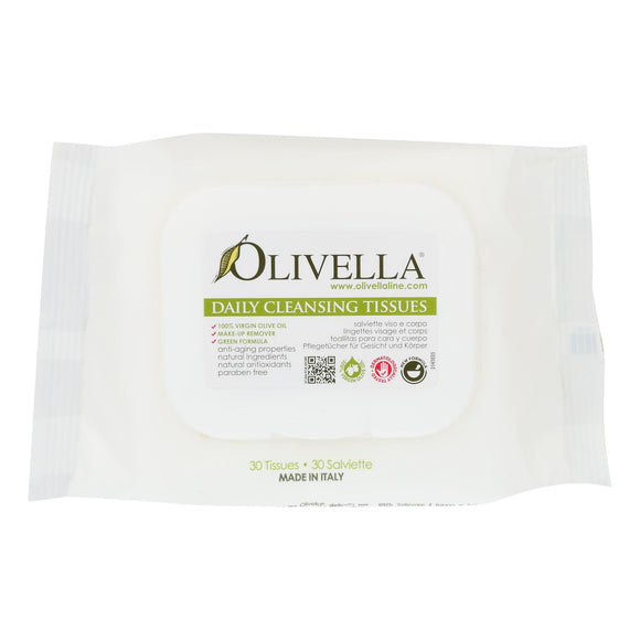 Olivella Daily Facial Cleansing Tissues - 30 Tissues - Vita-Shoppe.com