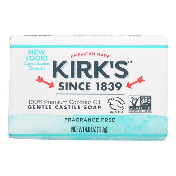 Kirk's Natural Original Coco Castile Soap Fragrance Free - 4 Oz - Vita-Shoppe.com