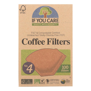 If You Care #4 Cone Coffee Filters - Brown - Case Of 12 - 100 Count - Vita-Shoppe.com