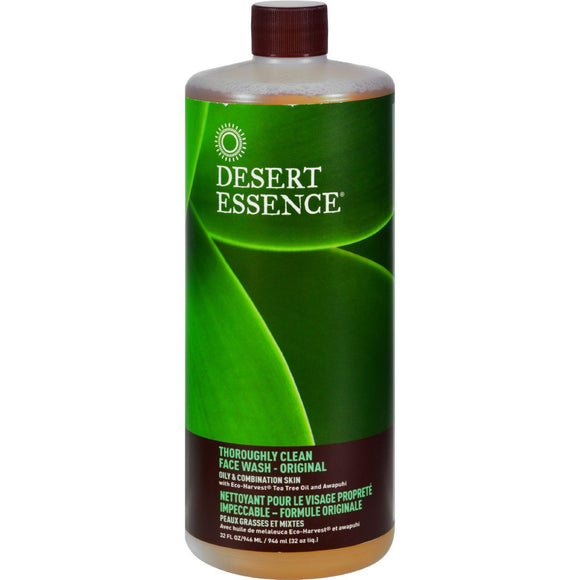 Desert Essence Thoroughly Clean Face Wash - Original Oily And Combination Skin - 32 Fl Oz - Vita-Shoppe.com