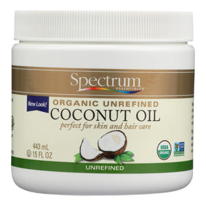 Spectrum Essentials Organic Coconut Oil - Unrefined - 15 Oz - Vita-Shoppe.com