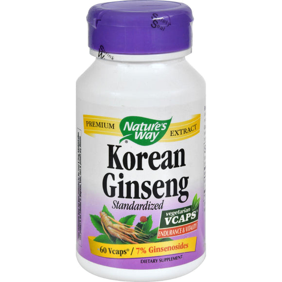 Nature's Way Korean Ginseng Standardized - 60 Vcaps - Vita-Shoppe.com