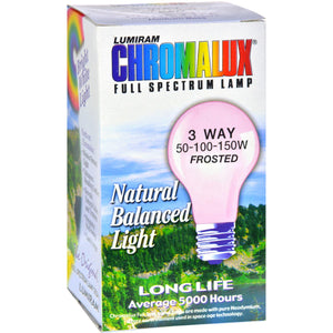 Chromalux Lumiram Full Spectrum 3 Way 50-100-150 Watts - Frosted - 1 Light Bulb - Vita-Shoppe.com
