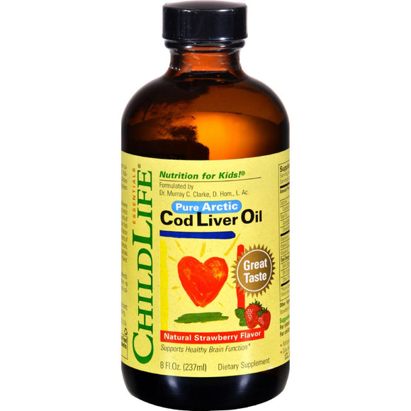 Childlife Cod Liver Oil Strawberry - 8 Fl Oz - Vita-Shoppe.com