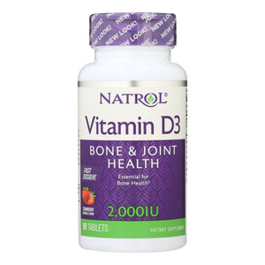 Natrol Vitamin D3 Wild Cherry - 2000 Iu - 90 Mini Tablets - Vita-Shoppe.com
