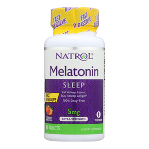 Natrol Melatonin Fast Dissolve Tablets Strawberry - 5 Mg - 90 Tablets - Vita-Shoppe.com