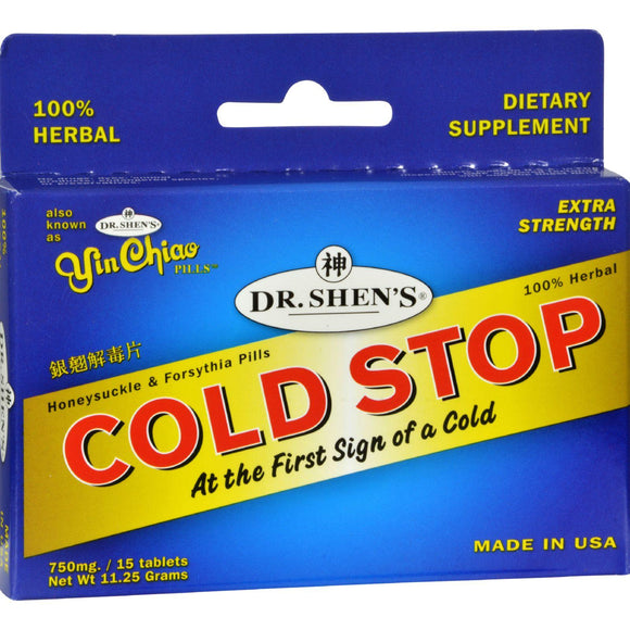 Dr. Shen's Yin Chiao Coldstop Cold Or Flu - 15 Tablets - Vita-Shoppe.com