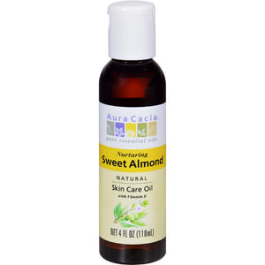 Aura Cacia Sweet Almond Natural Skin Care Oil - 4 Fl Oz - Vita-Shoppe.com