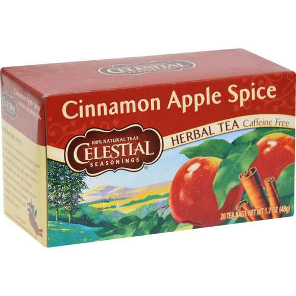 Celestial Seasonings Herbal Tea Caffeine Free Cinnamon Apple Spice - 20 Tea Bags - Case Of 6 - Vita-Shoppe.com