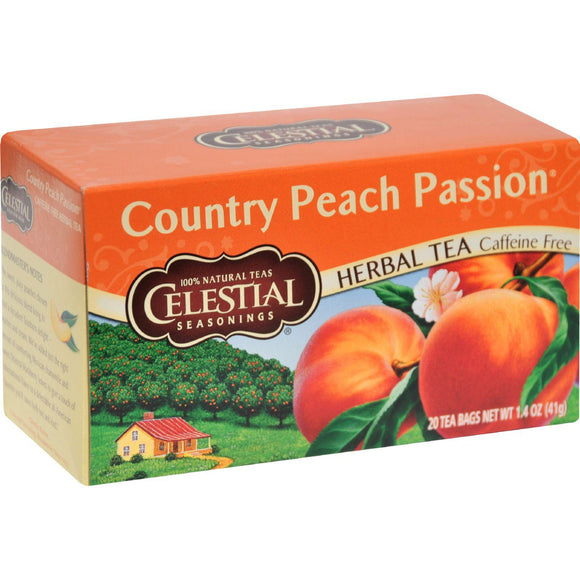 Celestial Seasonings Herbal Tea Caffeine Free Country Peach Passion - 20 Tea Bags - Case Of 6 - Vita-Shoppe.com