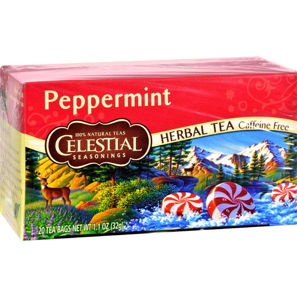 Celestial Seasonings Herb Tea Peppermint - 20 Tea Bags - Case Of 6 - Vita-Shoppe.com