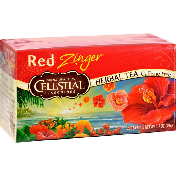 Celestial Seasonings Herbal Tea Caffeine Free Red Zinger - 20 Tea Bags - Case Of 6 - Vita-Shoppe.com