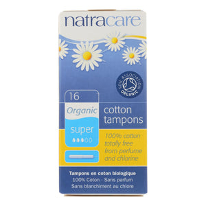 Natracare 100% Organic Cotton Tampons Super W-applicator - 16 Tampons - Vita-Shoppe.com