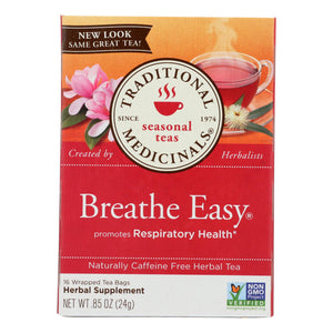 Traditional Medicinals Breathe Easy Herbal Tea - 16 Tea Bags - Case Of 6 - Vita-Shoppe.com